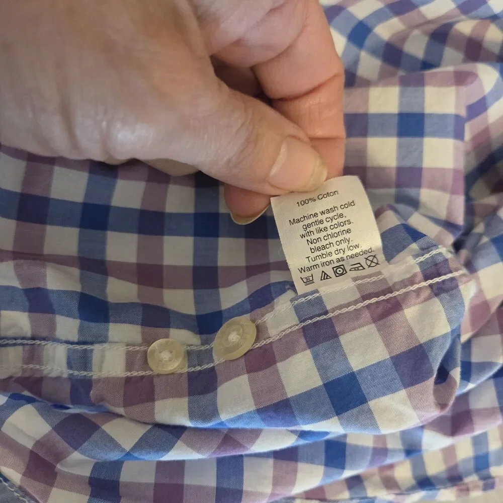 J. Crew Plaid Cotton Long Sleeve Button Down Shirt Men's Size LARGE